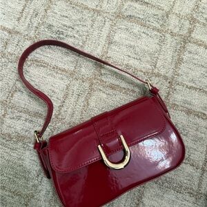 SHEIN Glossy Burgundy Shoulder Bag
